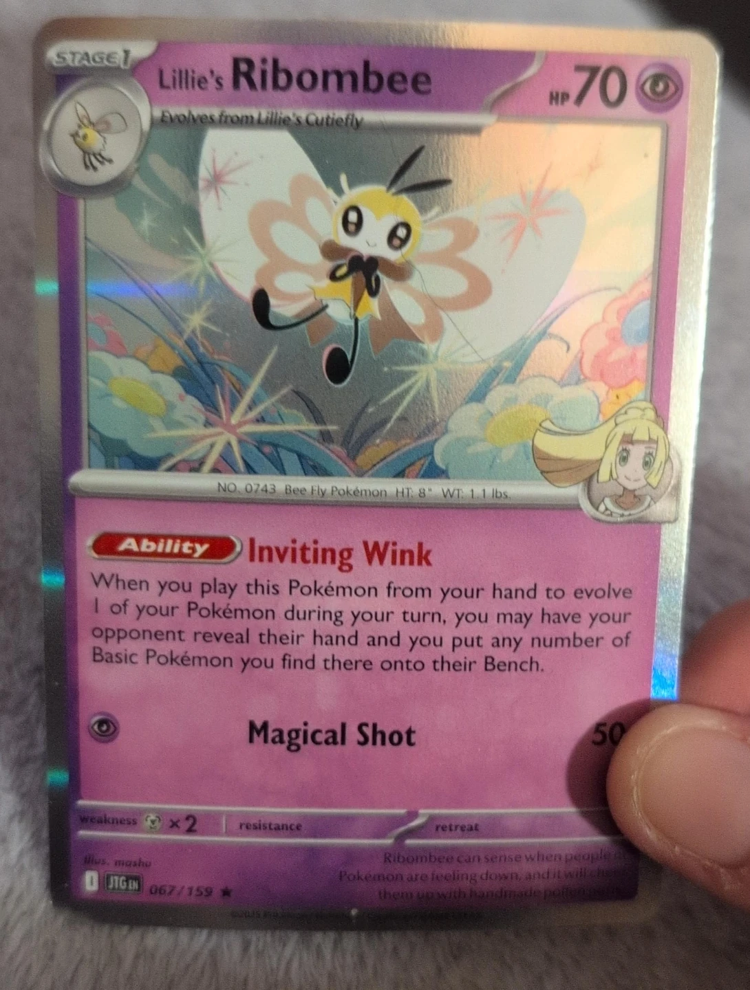 Pokemon Lillie's Ribombee 067/159 JPN Card