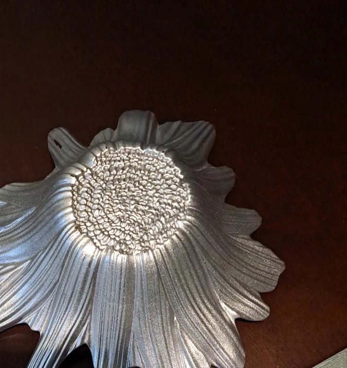 Silver Sunflower Trinket Dish
