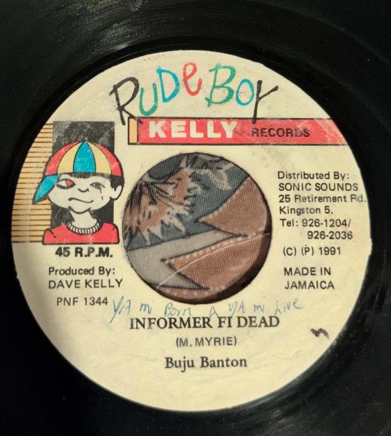 Buju Banton Informer Fi Dead / Rude Boy Kelly Records 7" Vinyl