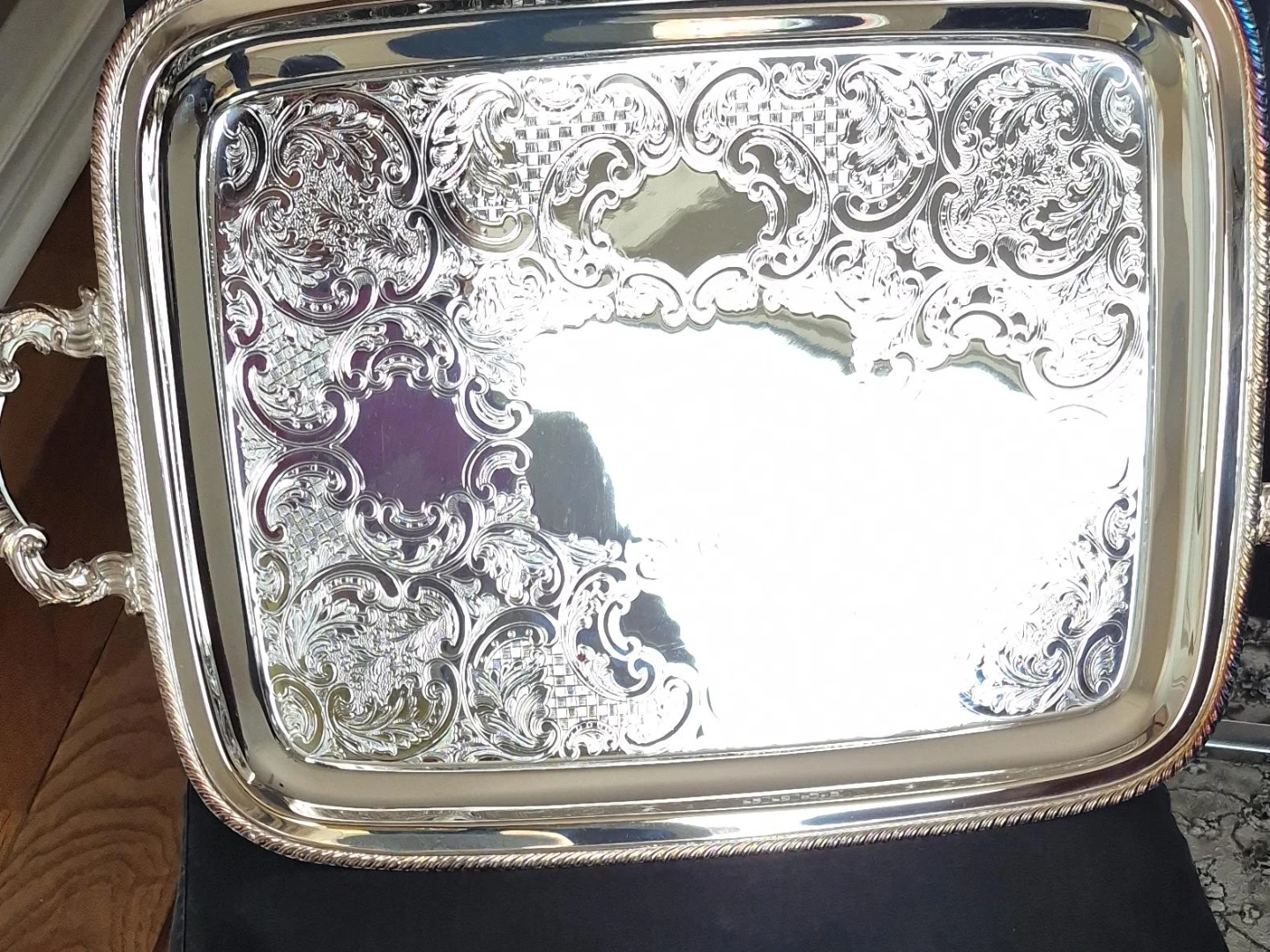 Ornate Silver Plated Serving Tray