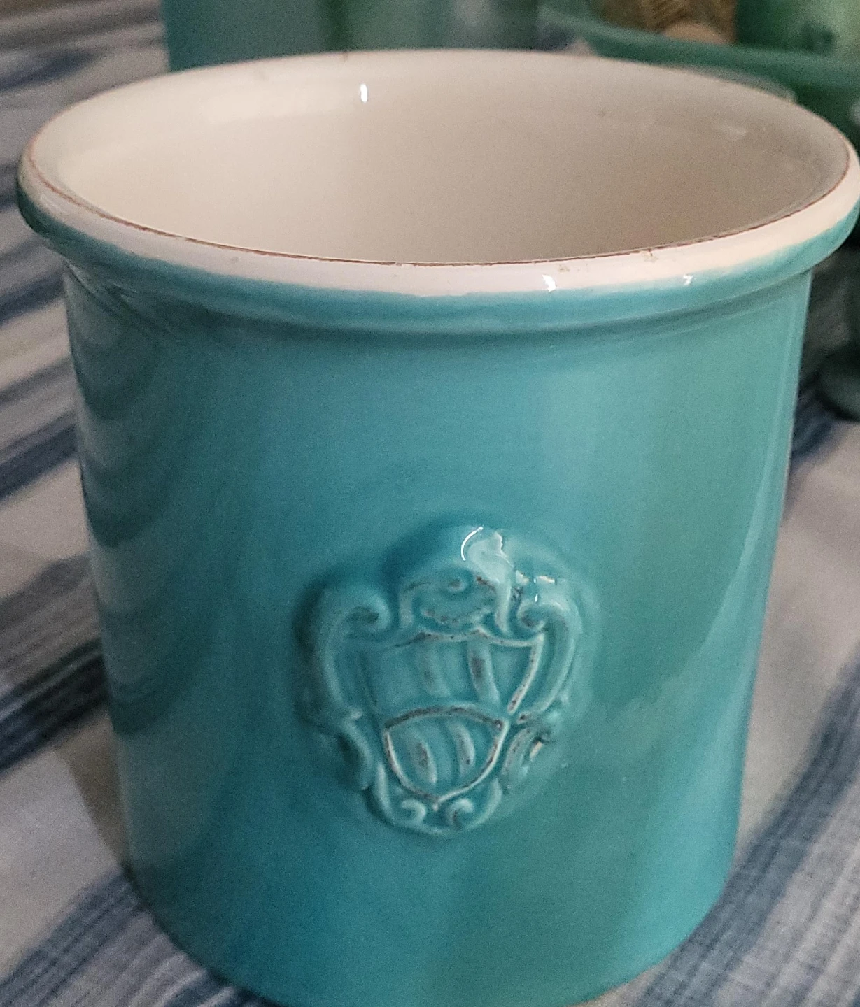 Turquoise Ceramic Utensil Holder