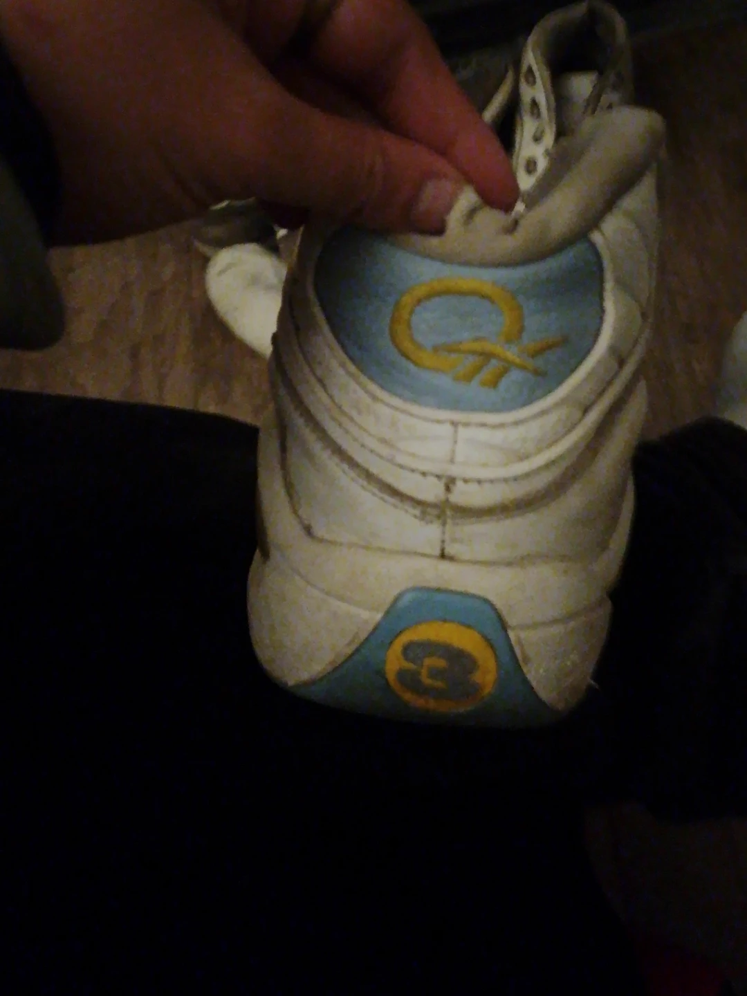 Reebok White and Blue Athletic Shoes
