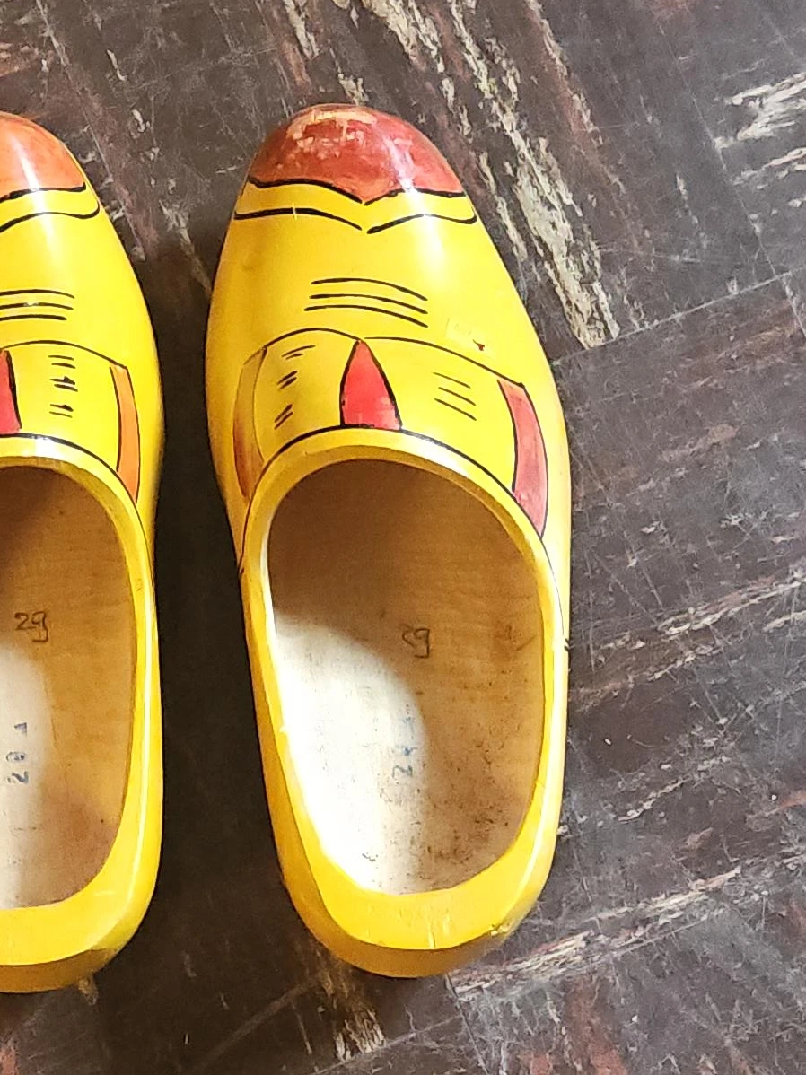 Yellow Wooden Clogs Size 29
