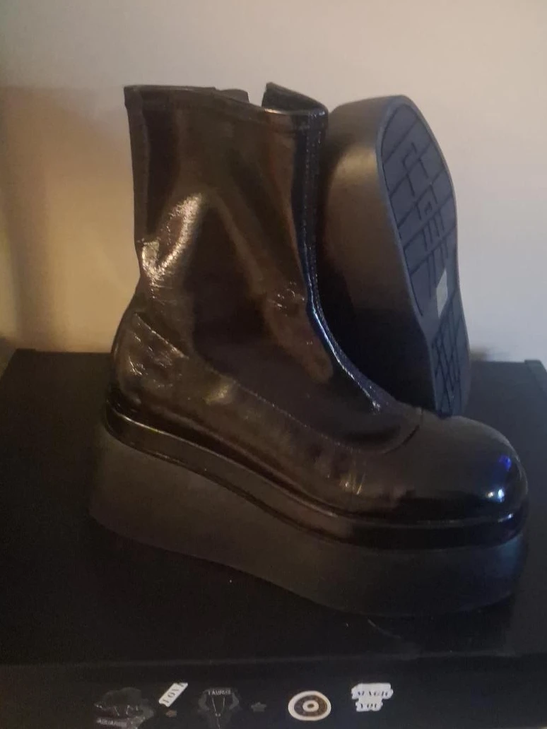Black Patent Platform Boots