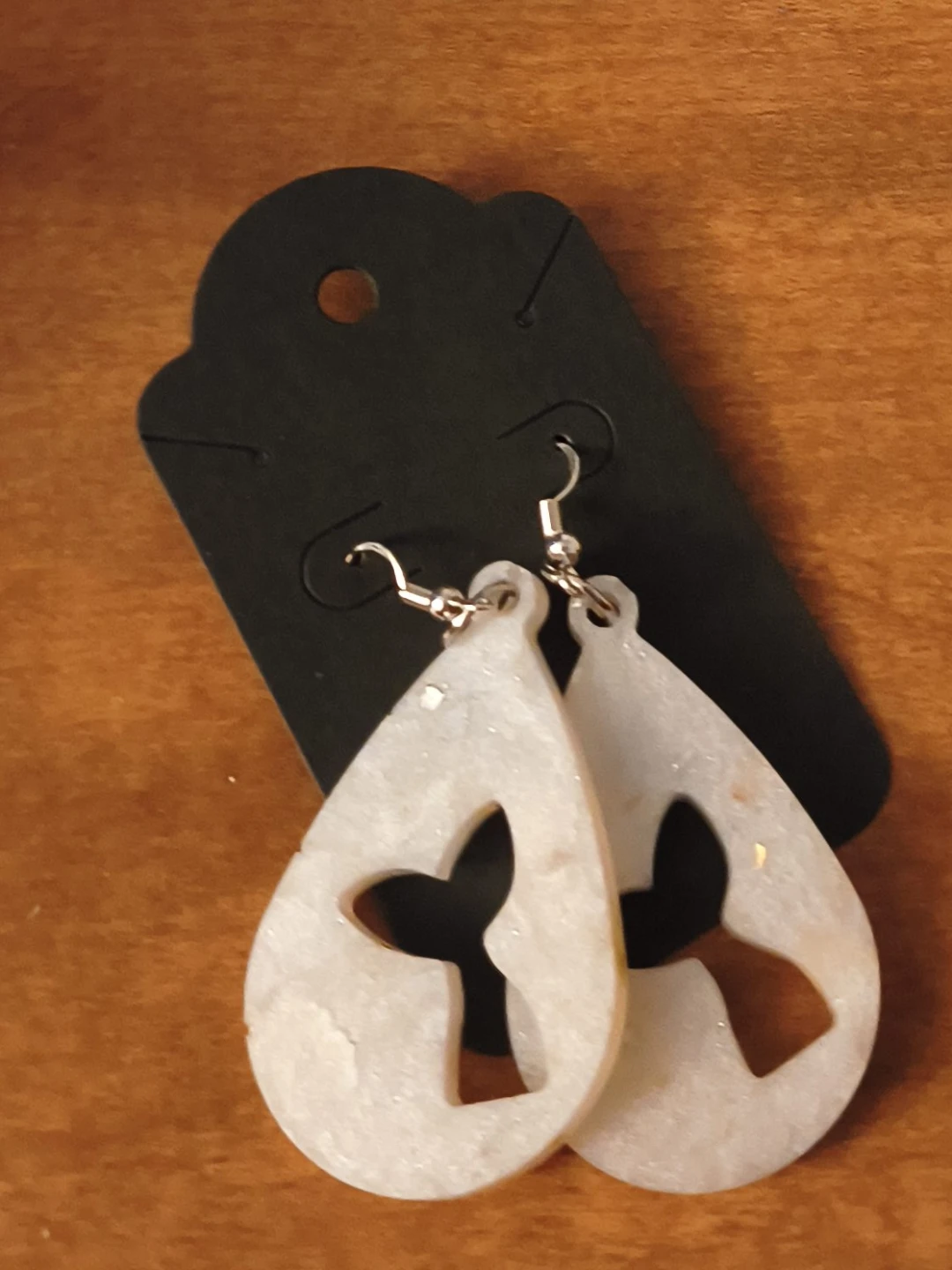 Teardrop Earrings with Whale Tail Cutout