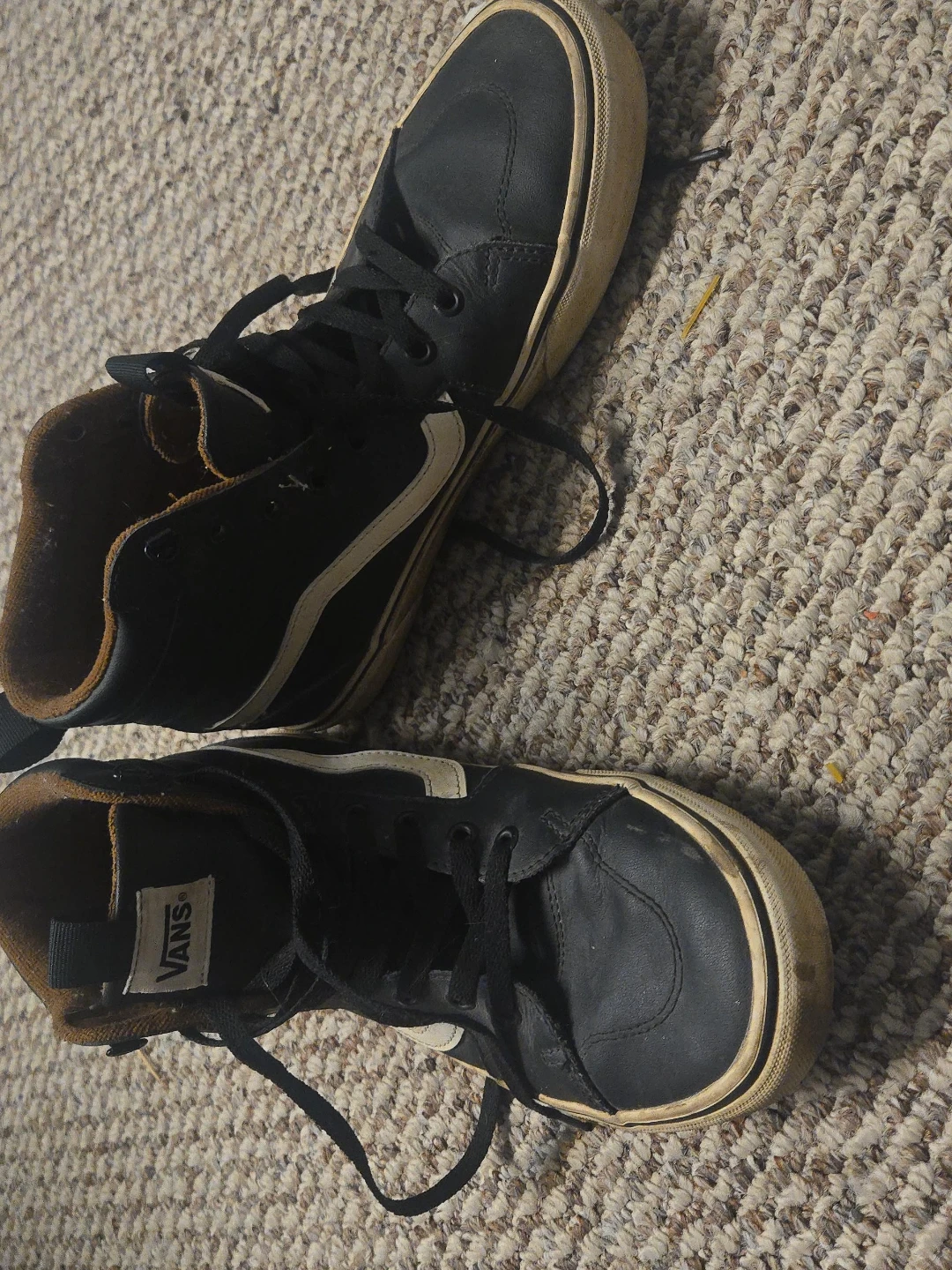 OBO Vans Sk8-Hi Black Leather High-Top Sneakers