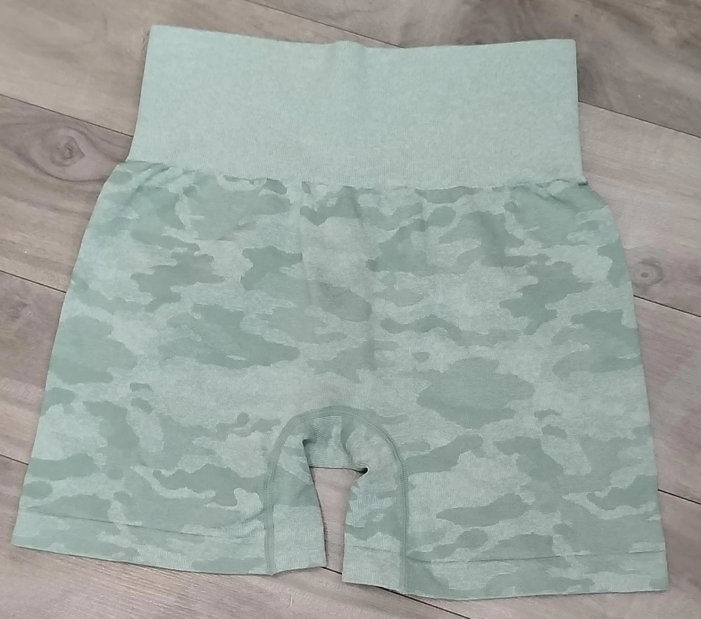 Light Green Camo Seamless Athletic Shorts