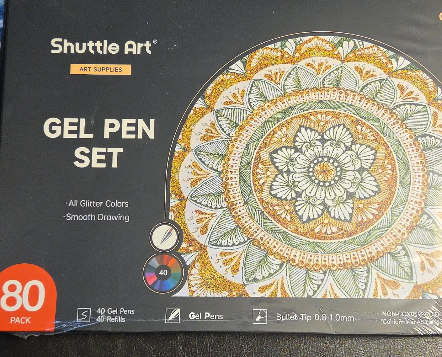 Shuttle Art Gel Pen - 40 Glitter Colors+40 Refills +FREEBIE