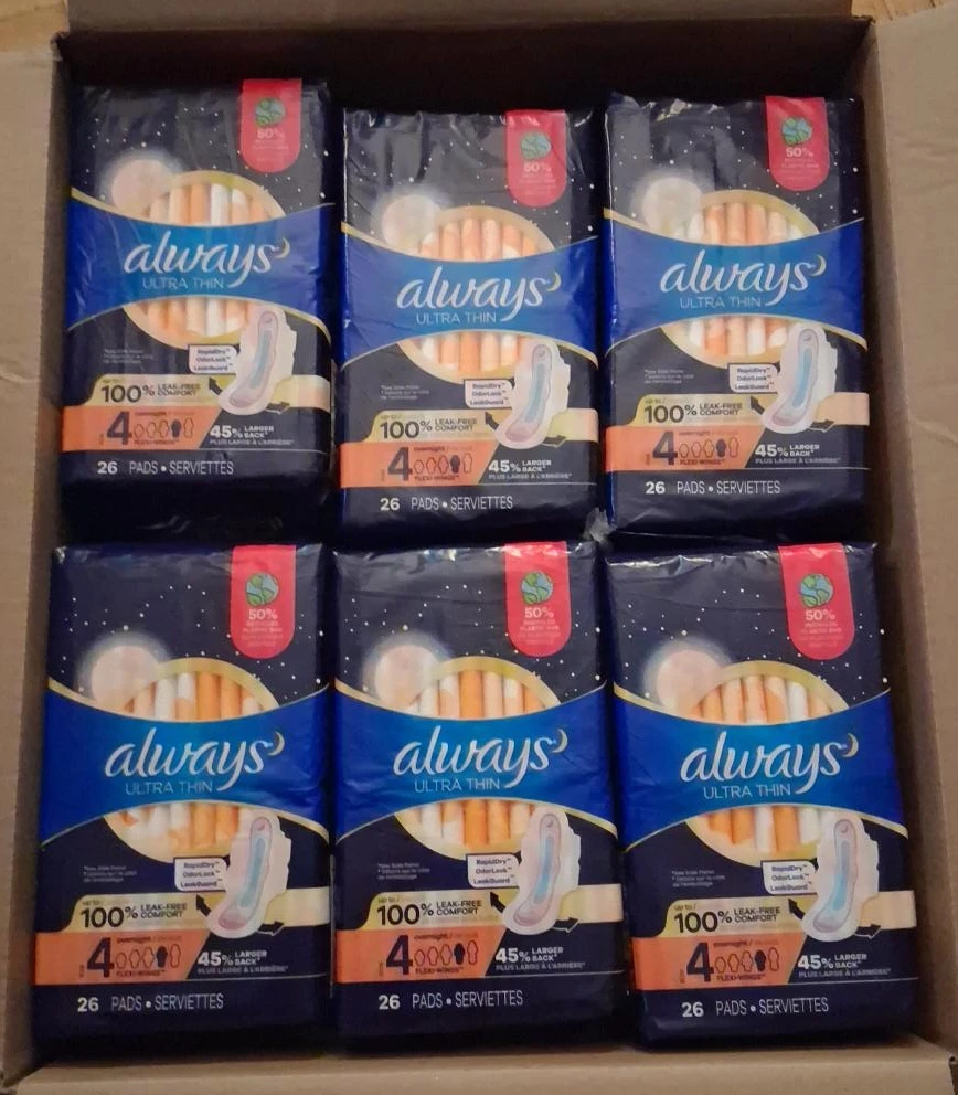 Always Ultra Thin Pads, Overnight, 156 Count