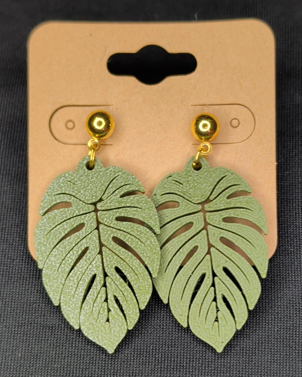 Green Leaf Earrings