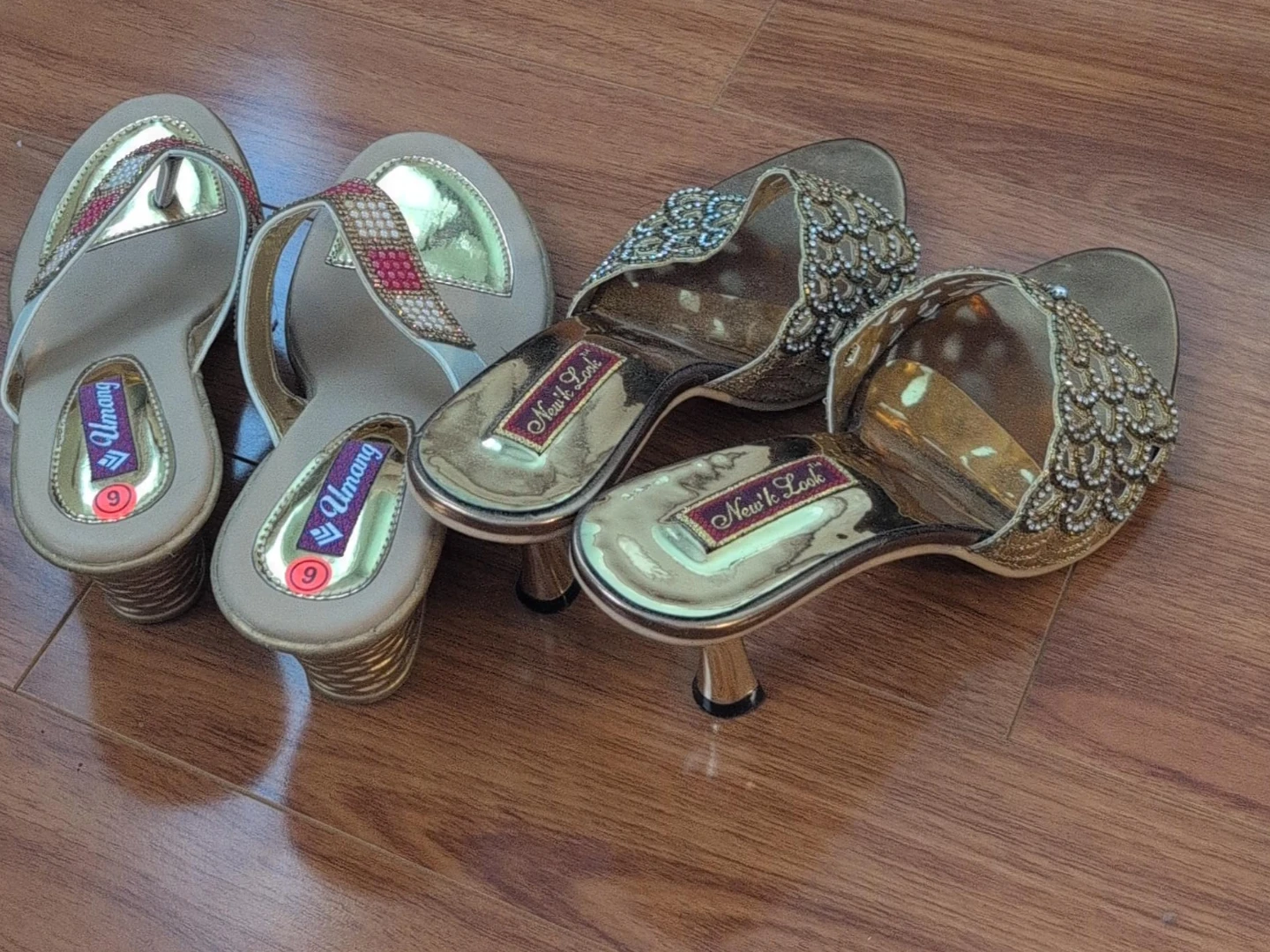 Umang & New Look Women's Gold Heels Size 9