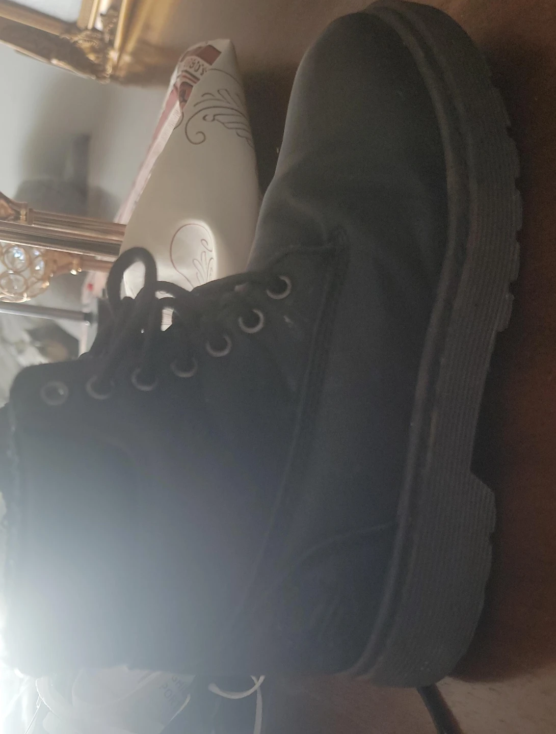 Black Lace-Up Boots kids size 1
