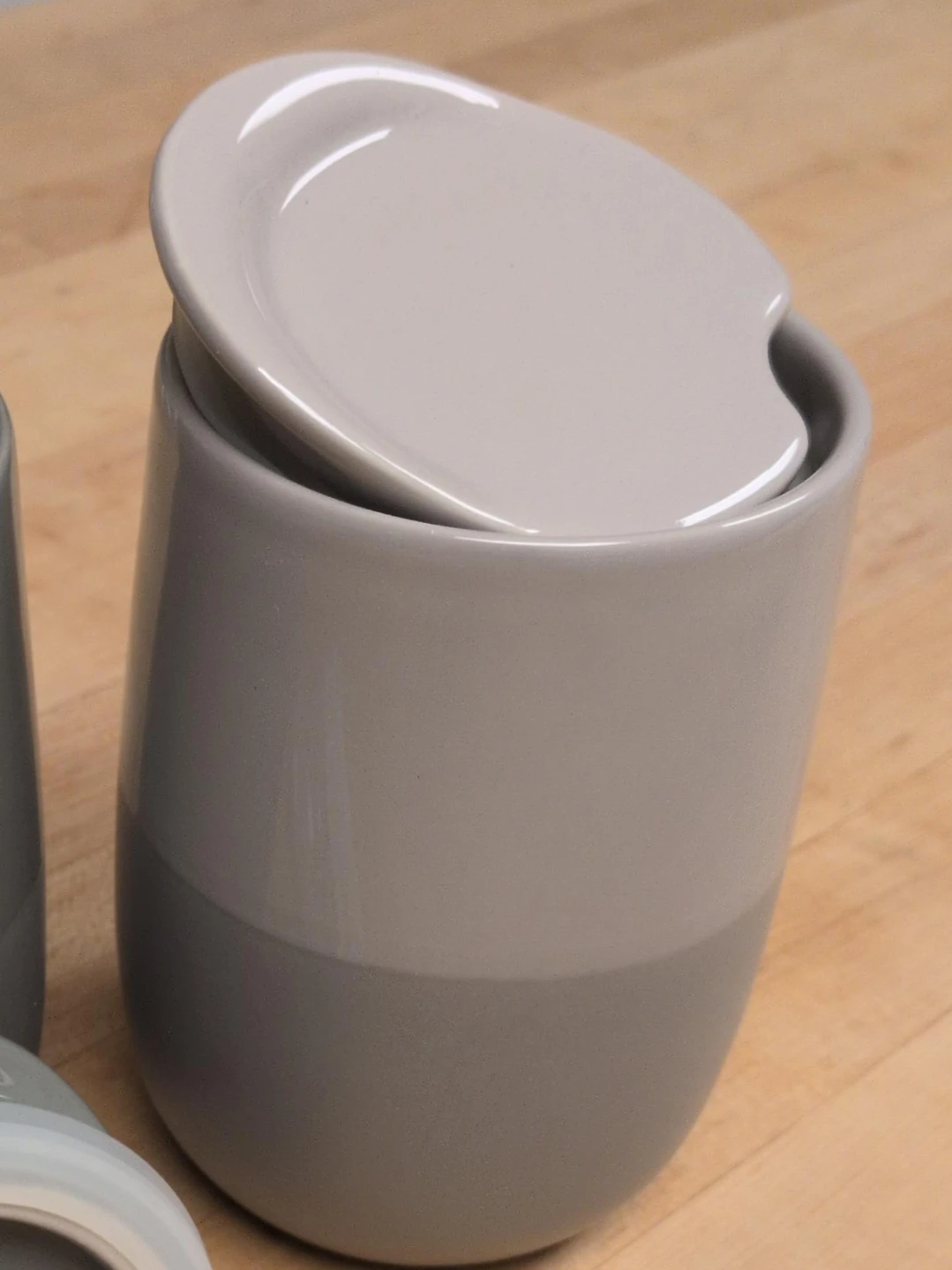 Set of 2,  Two-Tone Ceramic insulated beverage mug