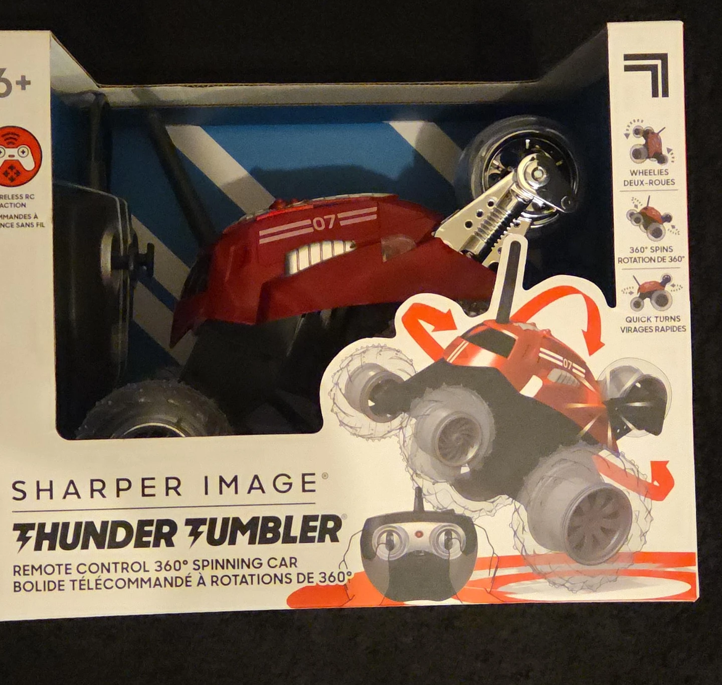 Sharper Image Thunder Tumbler Remote Control Spinning Car