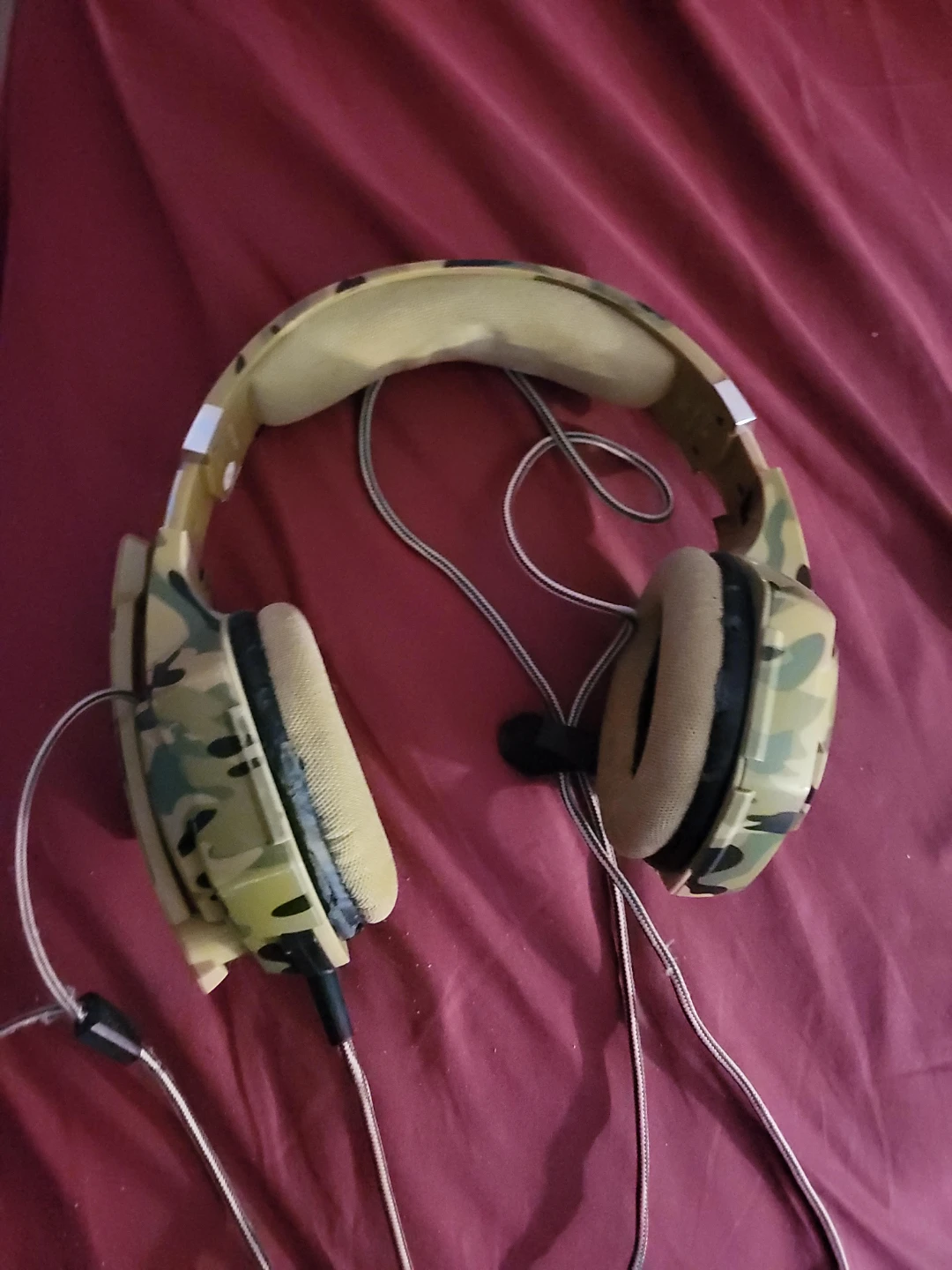 Camouflage Gaming Headphones with Microphone For Sale