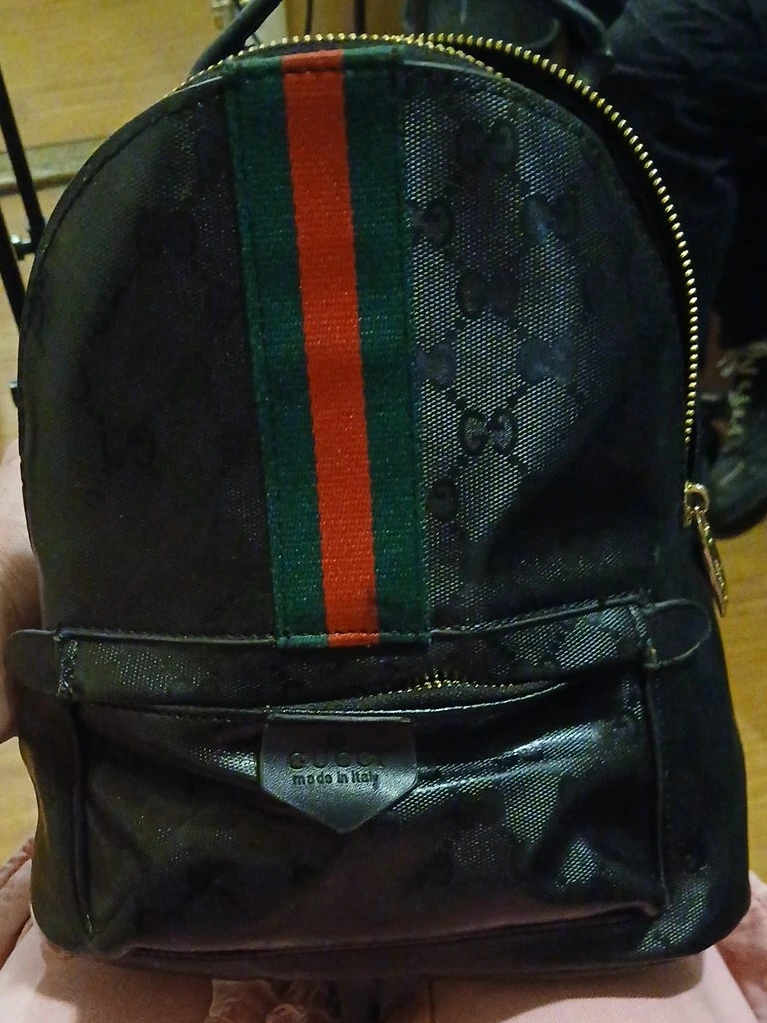 Gucci Black Monogram Backpack