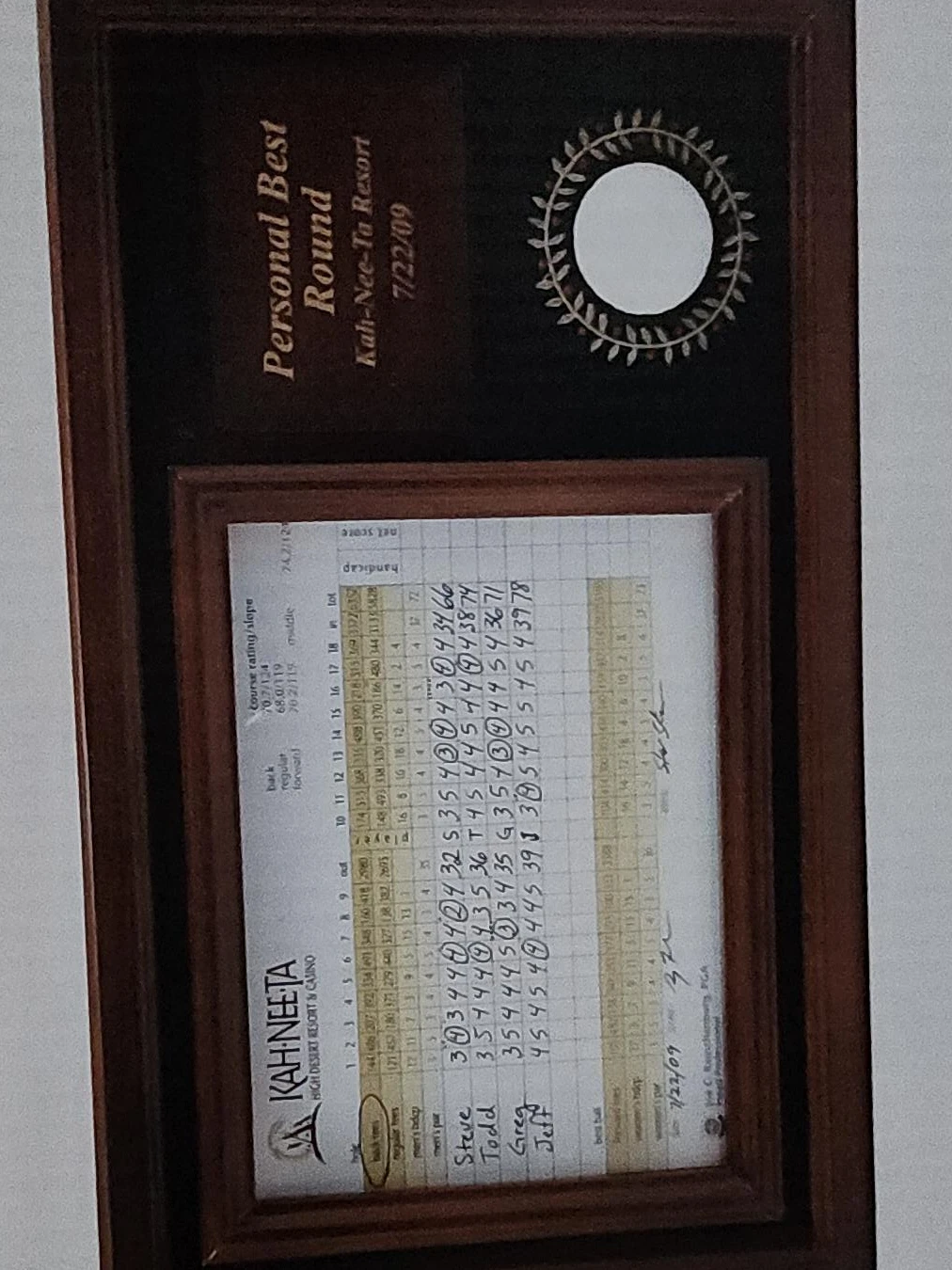 Personal Best Round Golf Plaque - Kah-Nee-Ta Resort