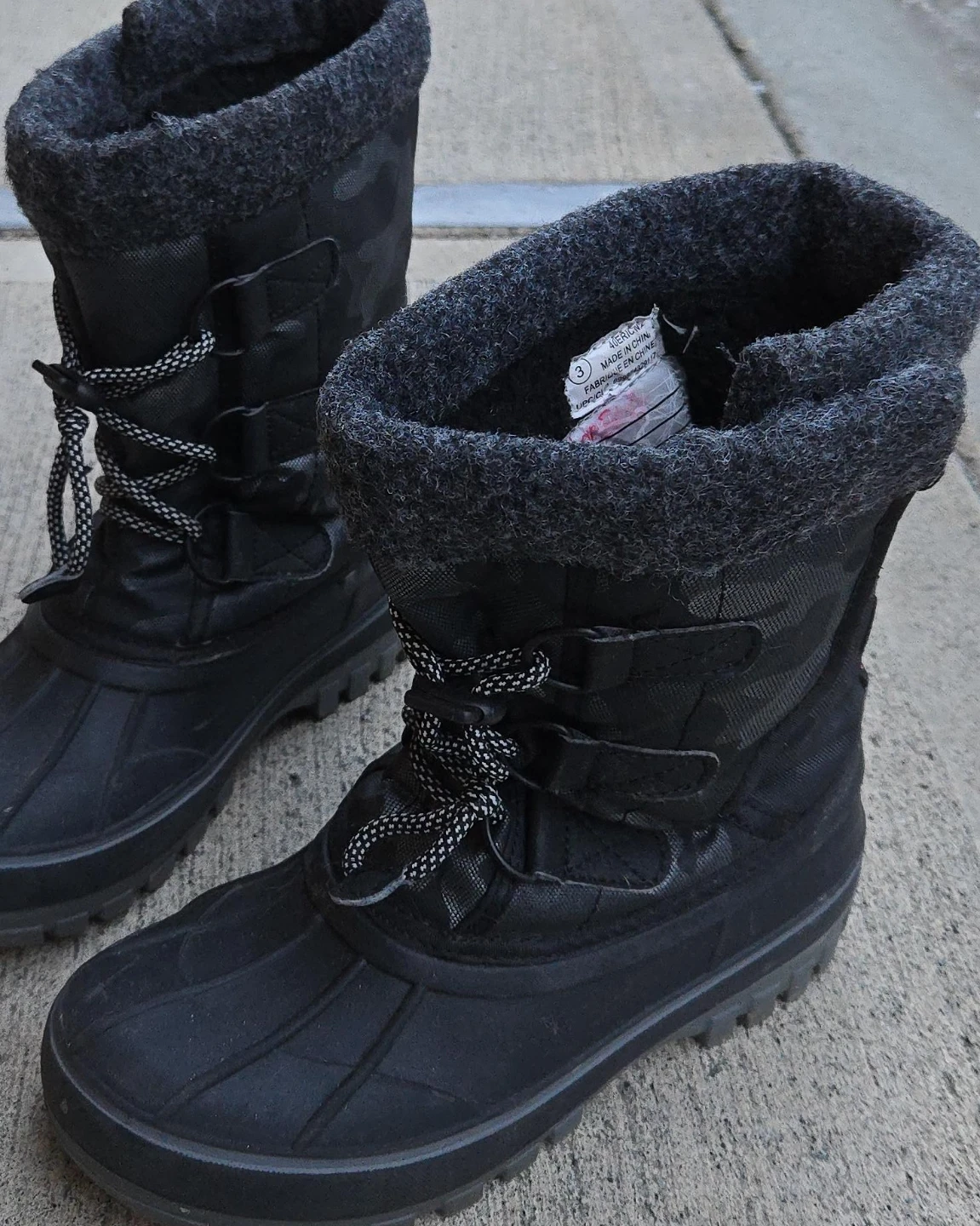 Kids' Black Winter Boots Size 3