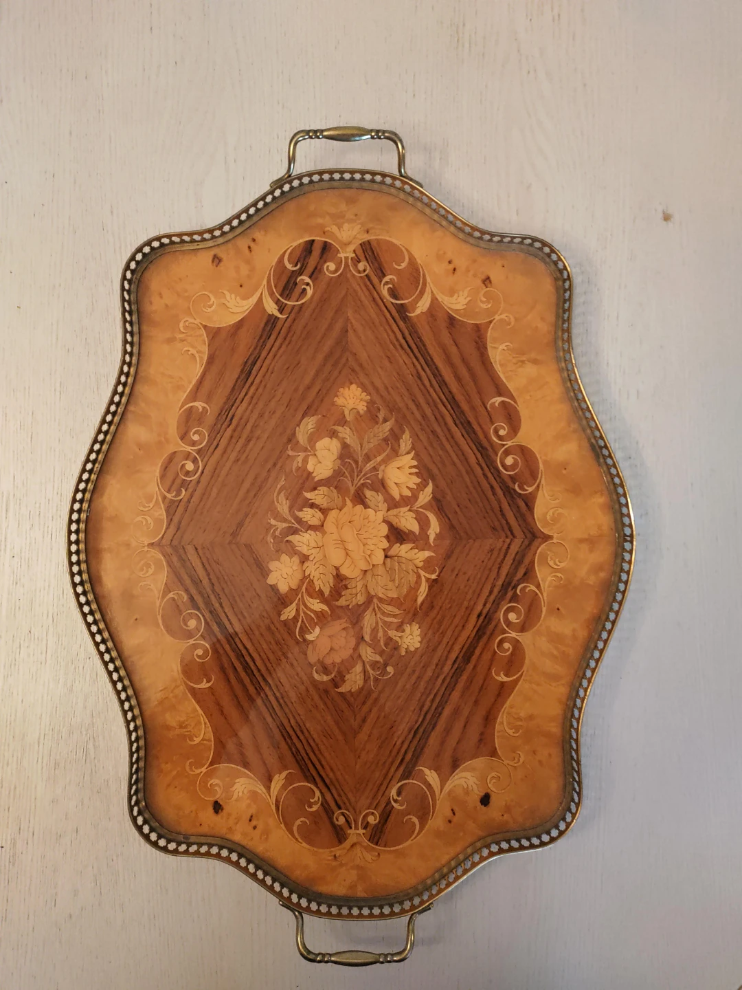 Vintage Decorative Serving Tray with Handles
