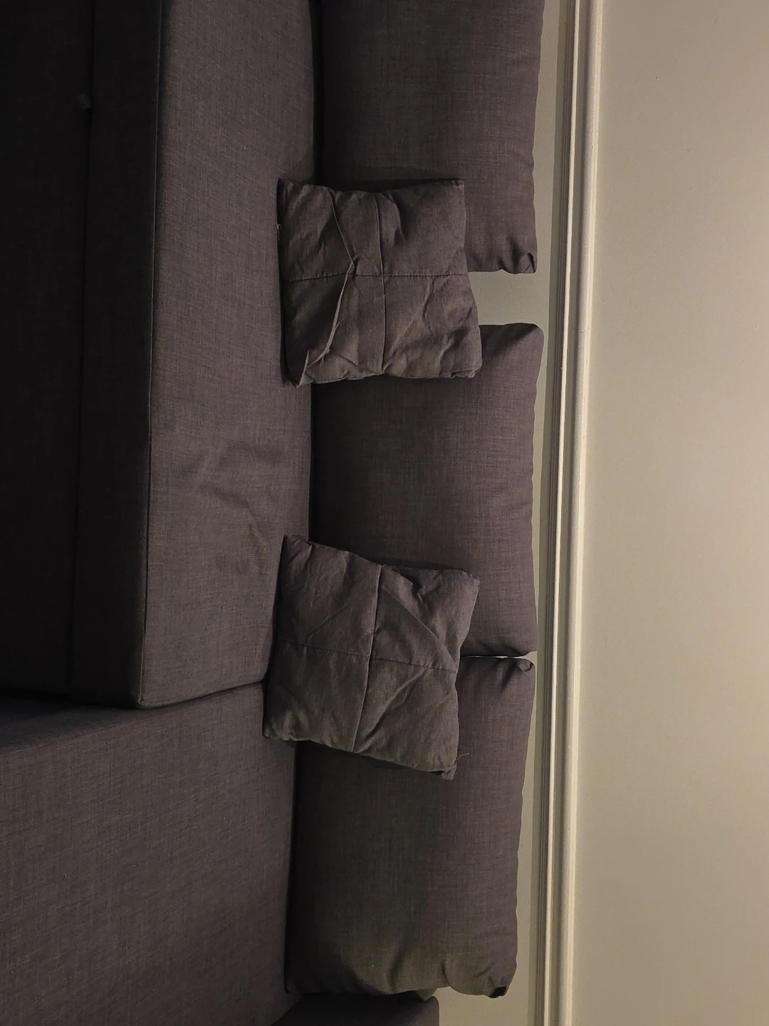 Dark Grey Sectional Sofa with Cushions