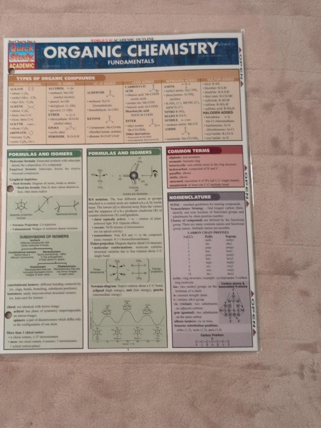 Quick Study Academic Organic Chemistry Fundamentals Study Guide