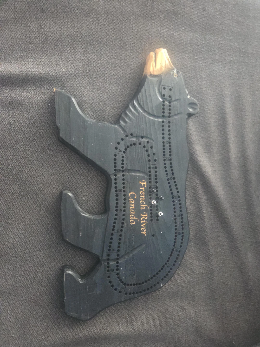 French River Canada Bear Cribbage Board