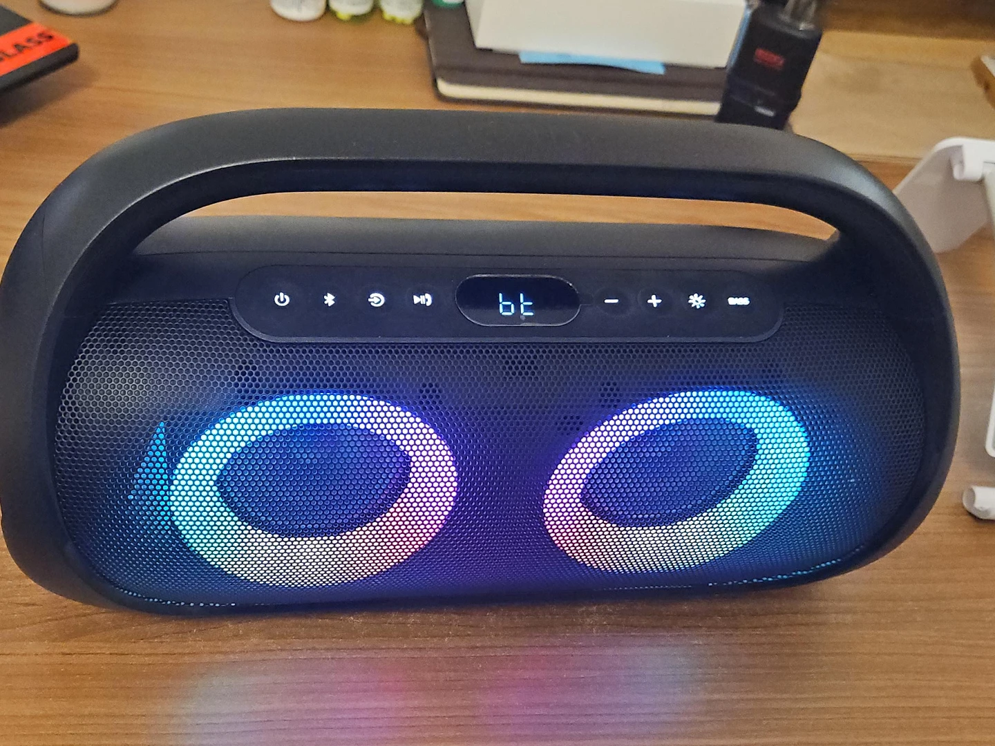 Onn. Portable Bluetooth Boombox with Lights - photo 5