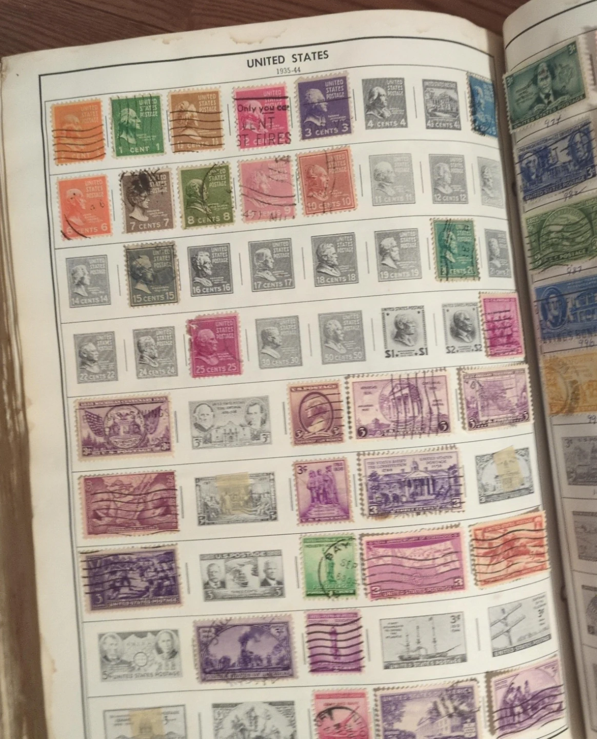 United States Postage Stamps 1935-44 Collection