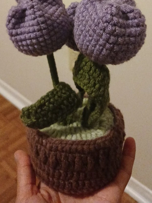 Handmade Crocheted Potted Flower