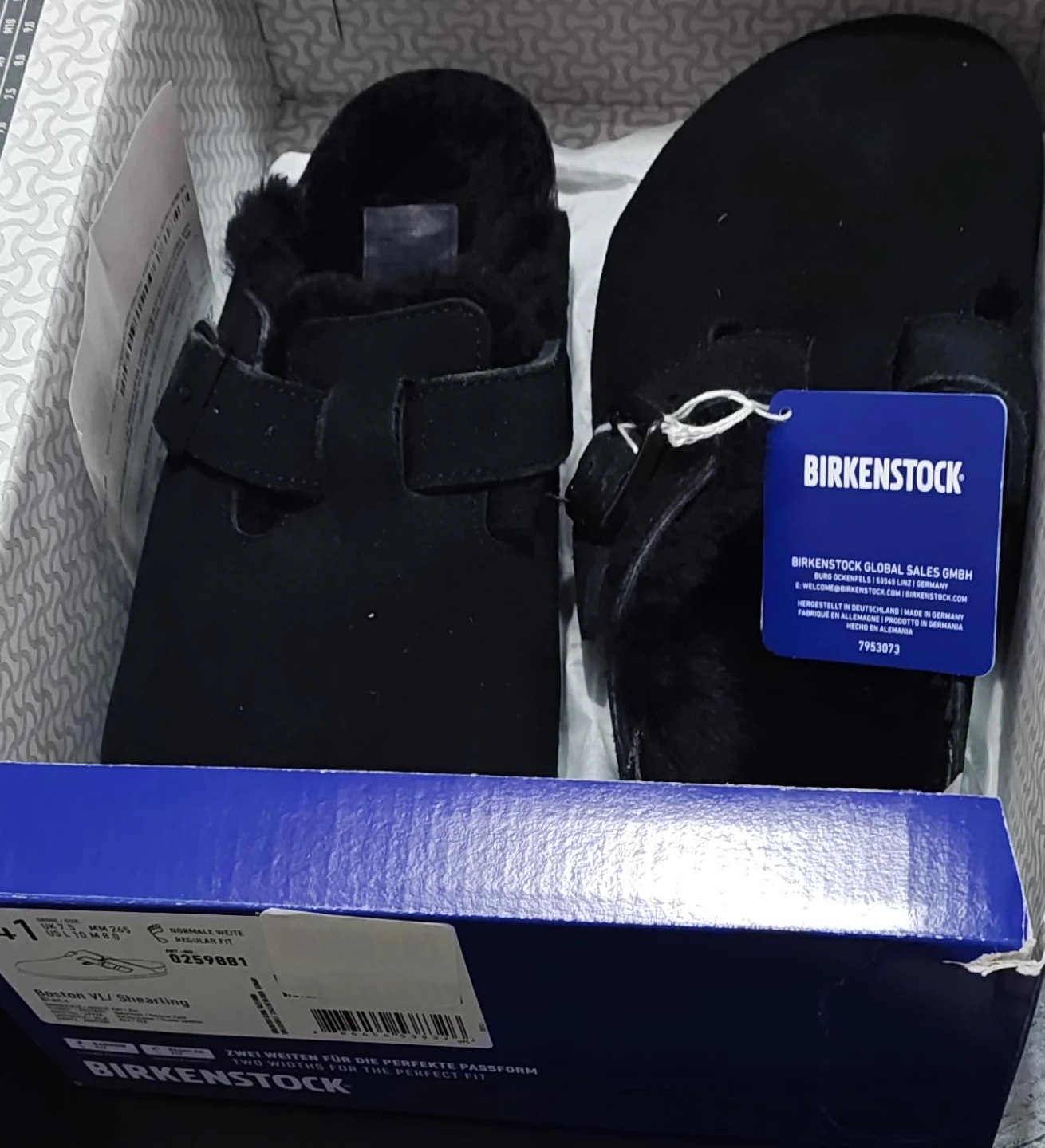 Birkenstock Boston VL Shearling Clogs Black Size 41
