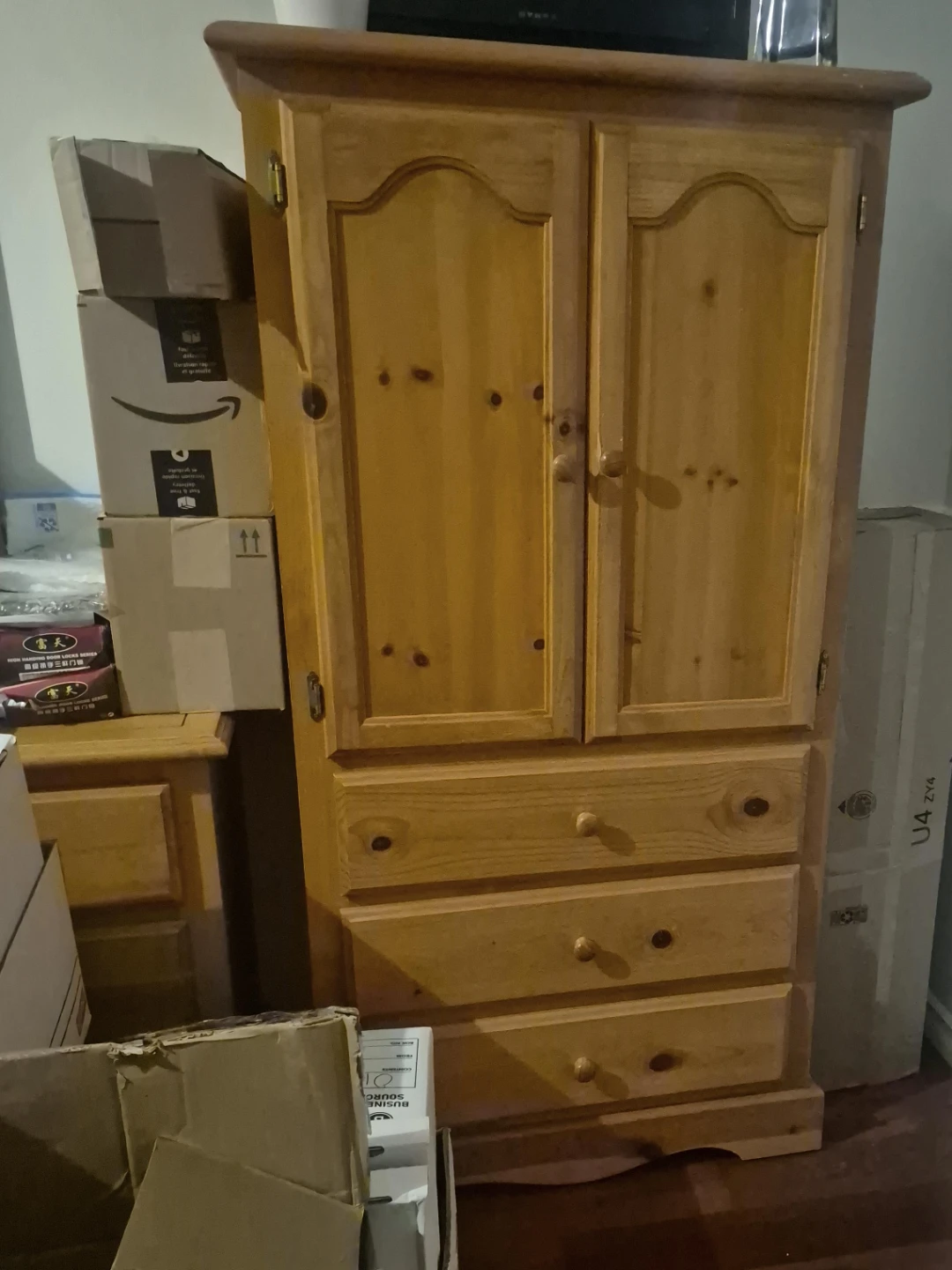 Wooden Armoire with Drawers