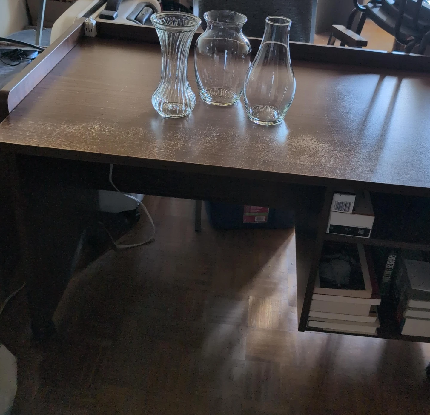 Set of 3 Clear Glass Vases