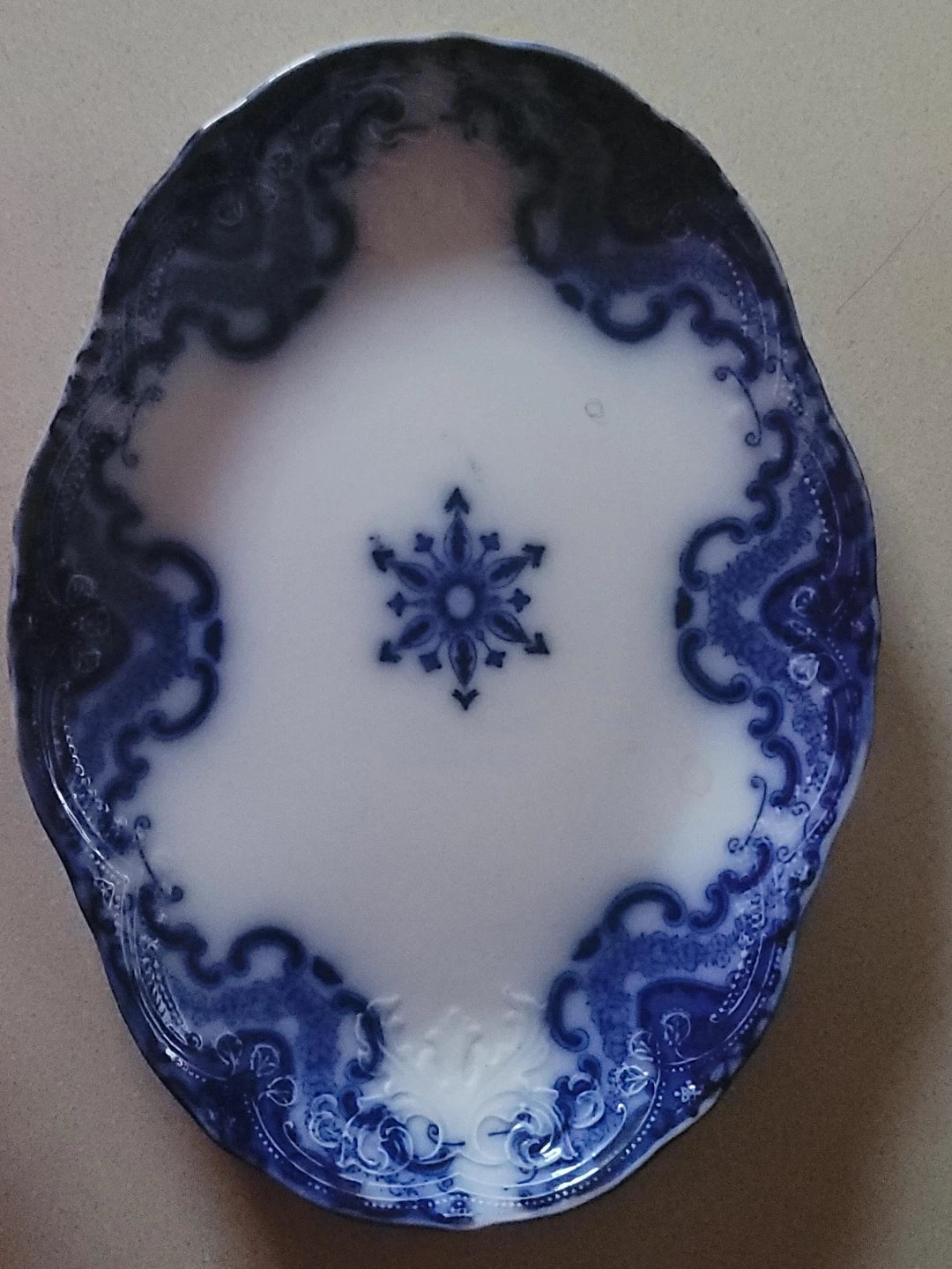 Blue and White Ceramic Serving Dish