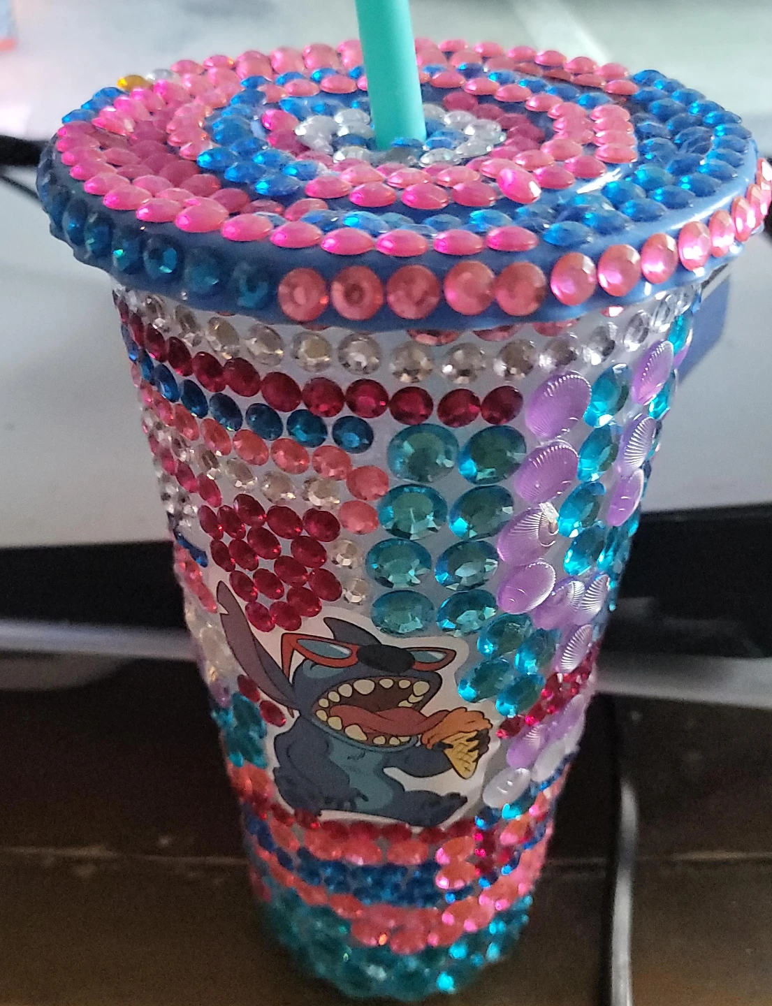 Custom Rhinestone Stitch Tumbler For Sale