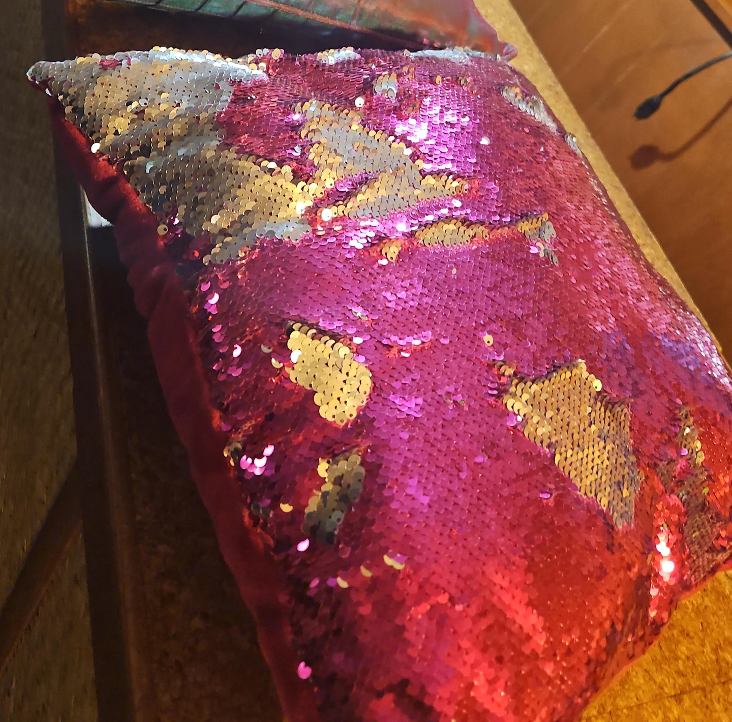 Throw Pillow with Reversible Sequins