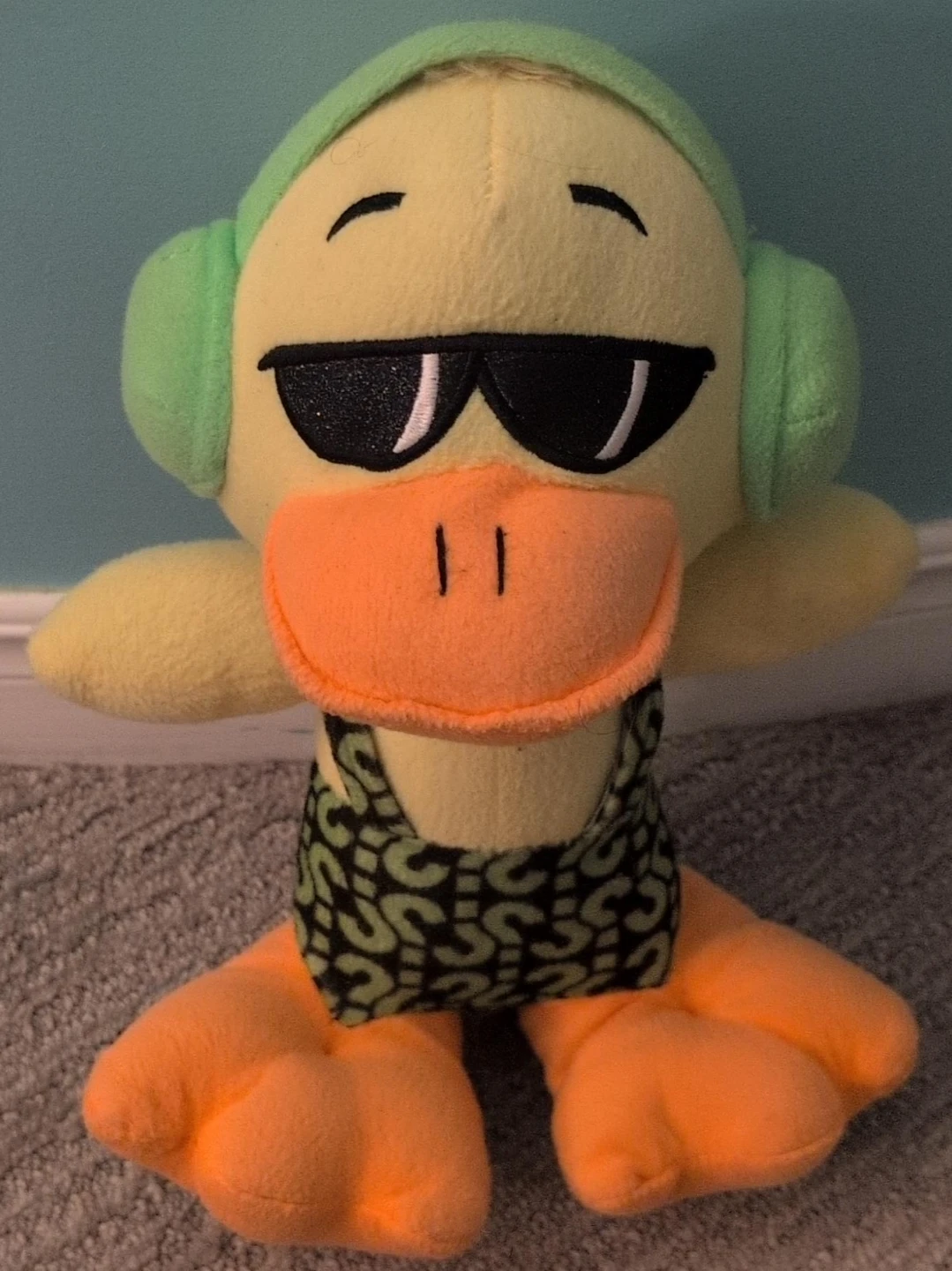 Plush Duck with Headphones and Sunglasses