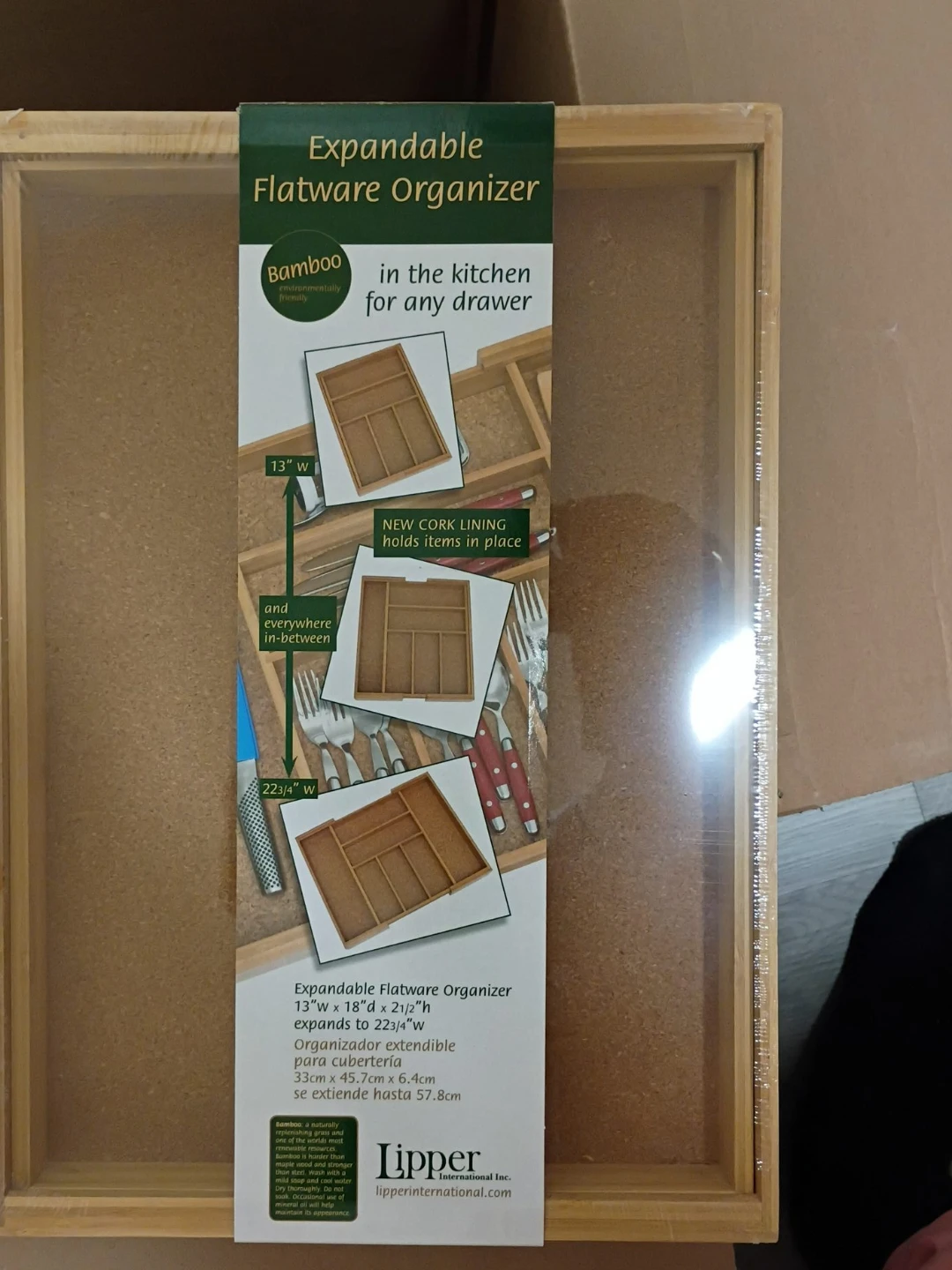 Lipper Expandable Bamboo Flatware Organizer