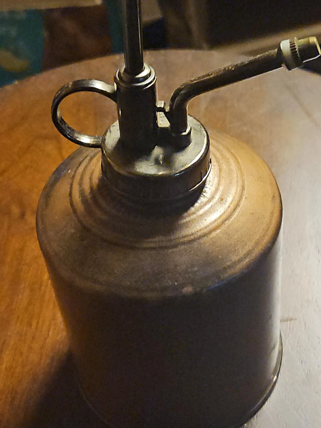 Vintage Metal Oiler Can with Pump