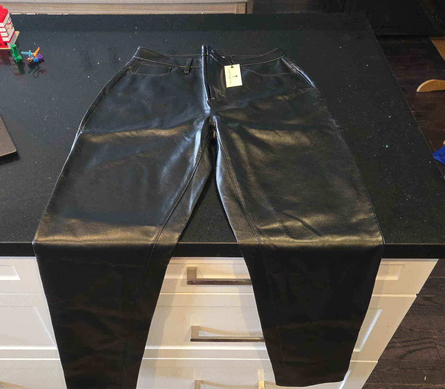 Black Faux Leather Pants - Size Medium
