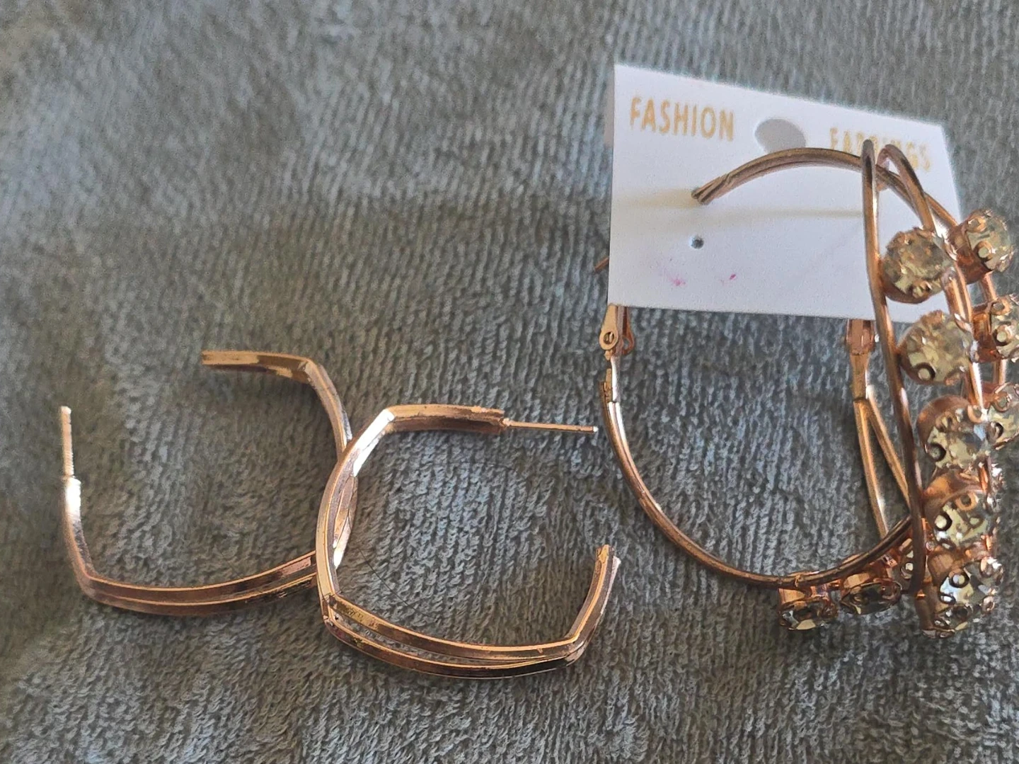 Rose Gold Hoop Earrings Set