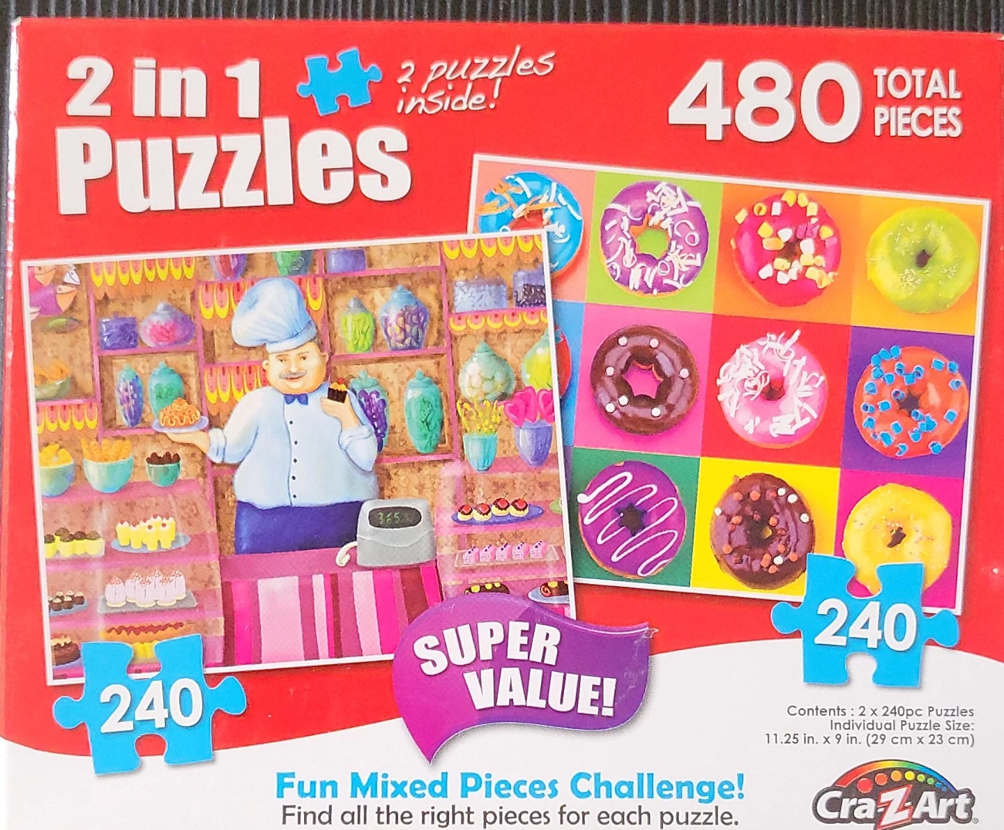Cra-Z-Art 2-in-1 Puzzles - The Baker/Donuts