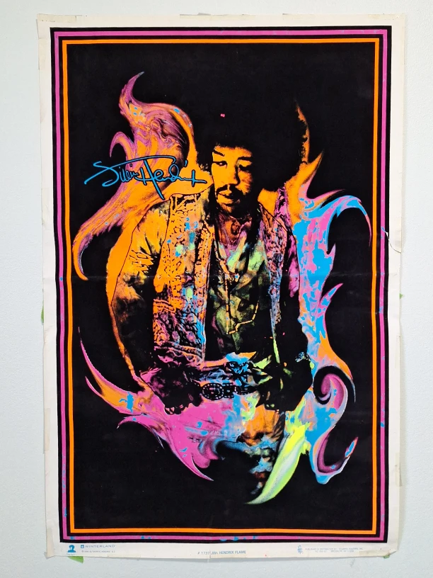 Jimi Hendrix Flames Poster - Winterland