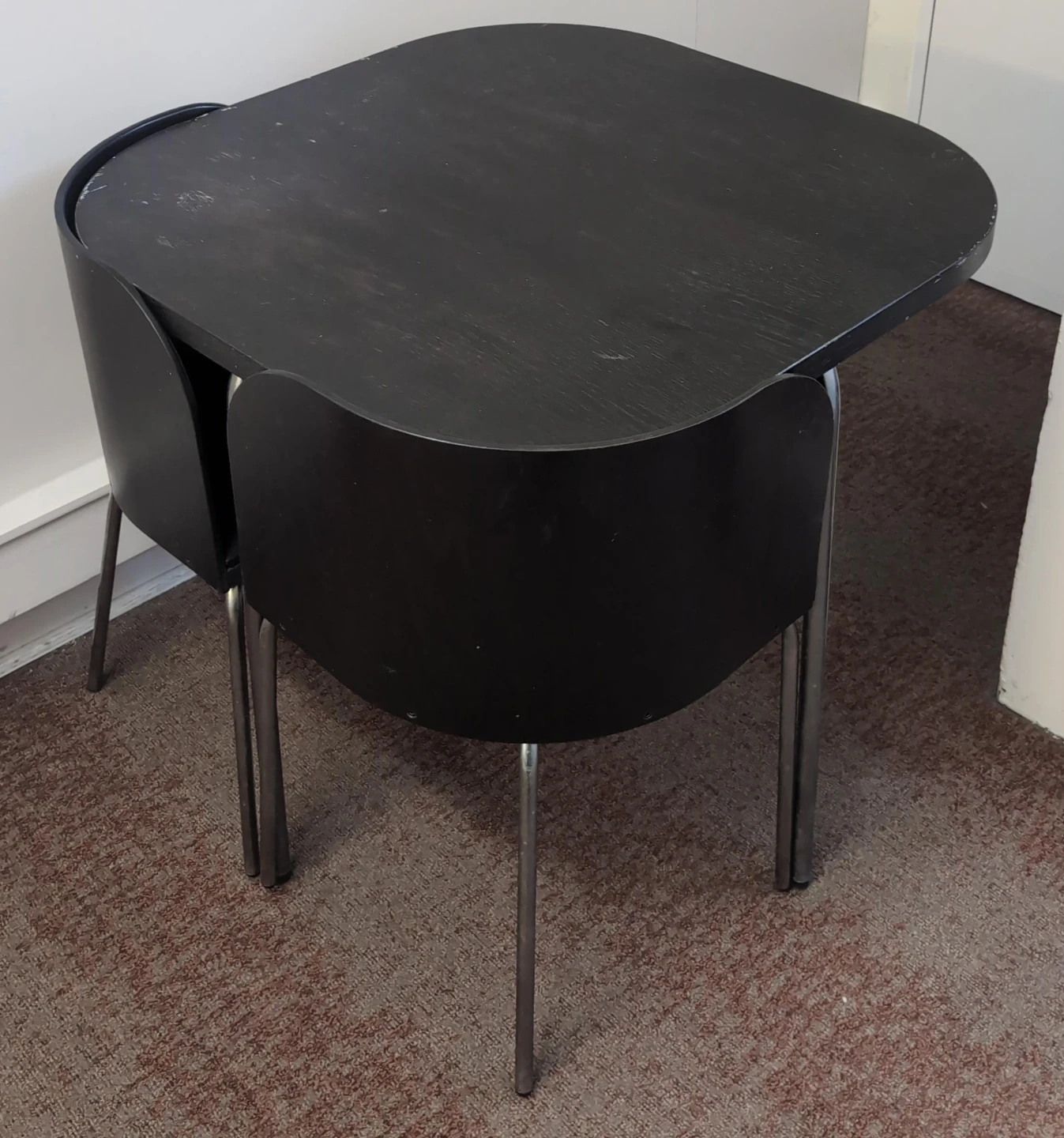 Black Dining Set with Table and Two Chairs (IKEA Fusion)
