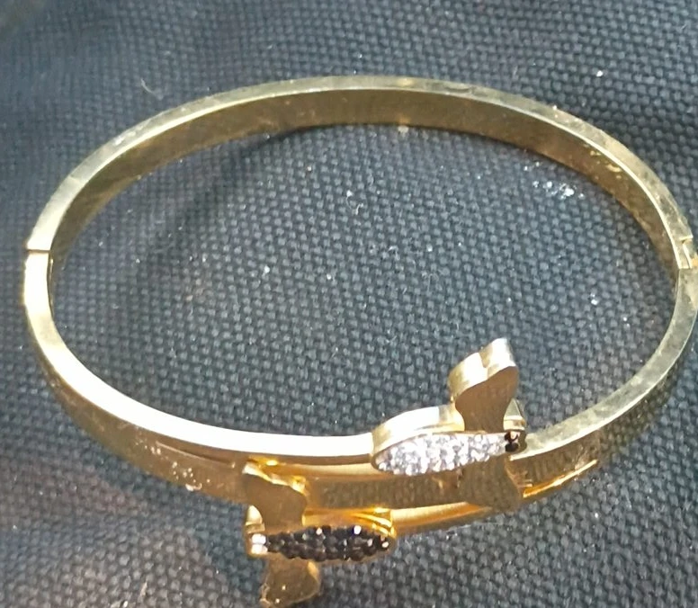 Gold Tone Animal Charm Bangle Bracelet