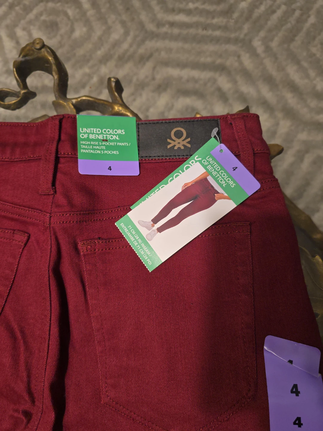 United Colors of Benetton High Rise 5-Pocket Pants Size 4