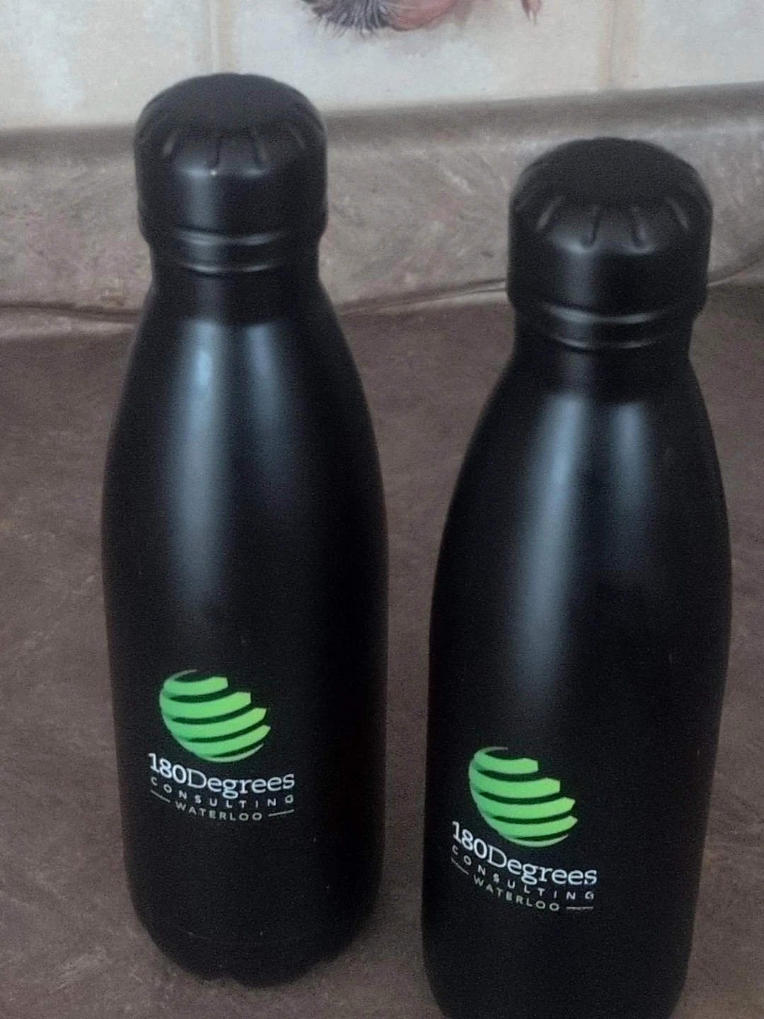 Set of 2 Black 180 Degrees Consulting Water Bottles