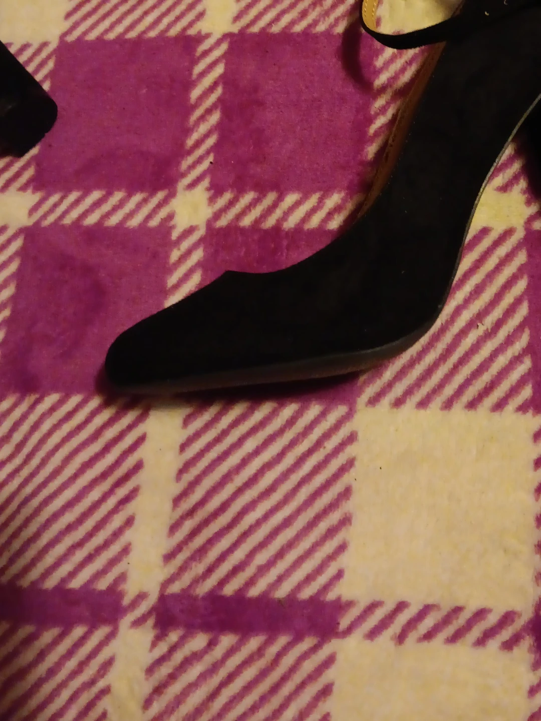 Black Suede Heels with Ankle Strap