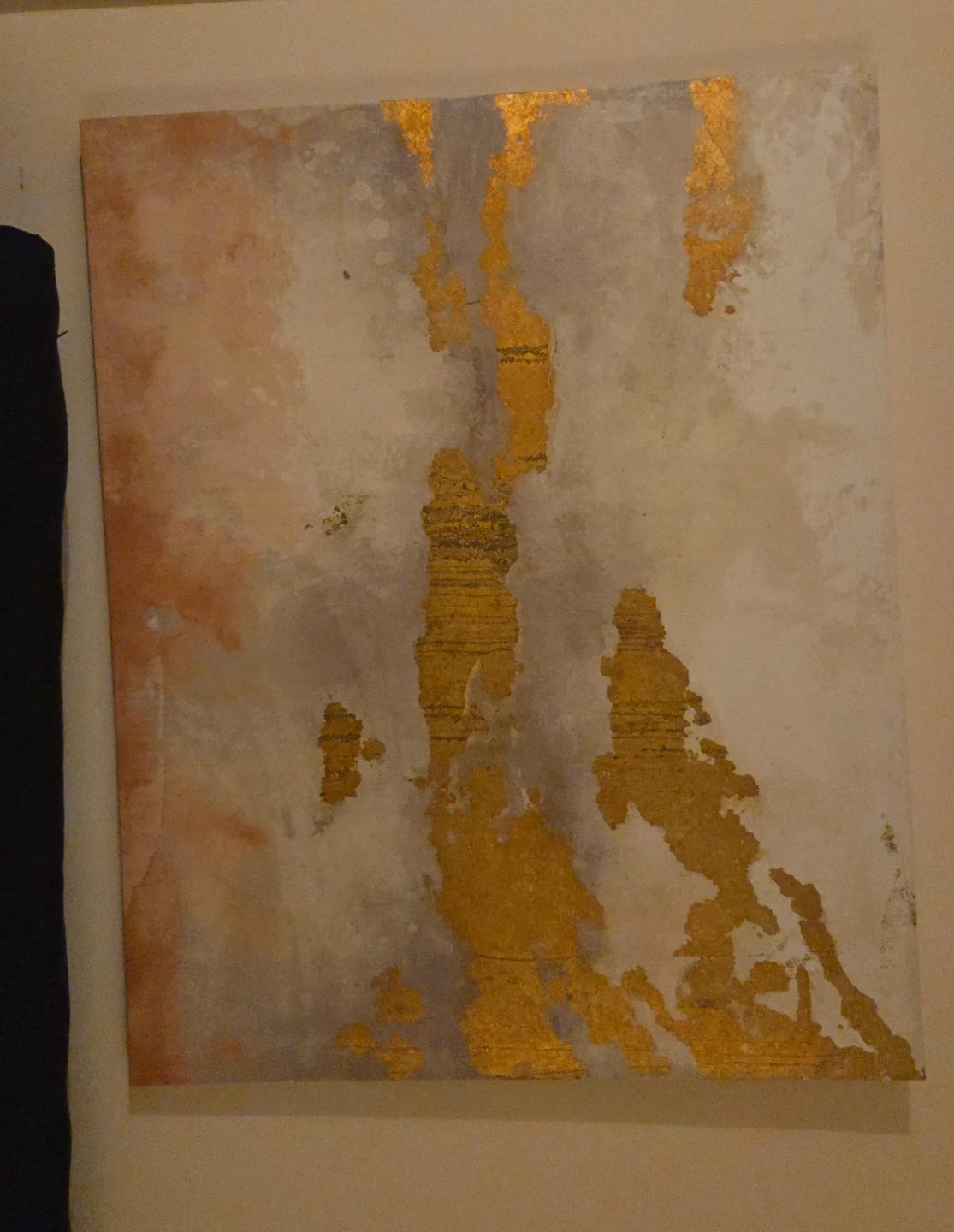 Abstract Gold and White Canvas Wall Art