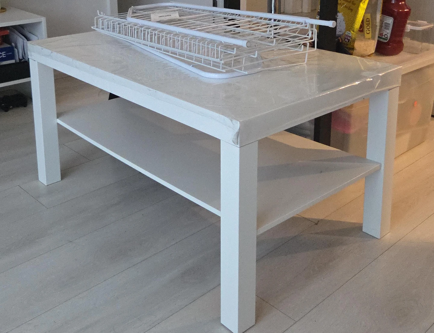 White Coffee Table with Shelf
