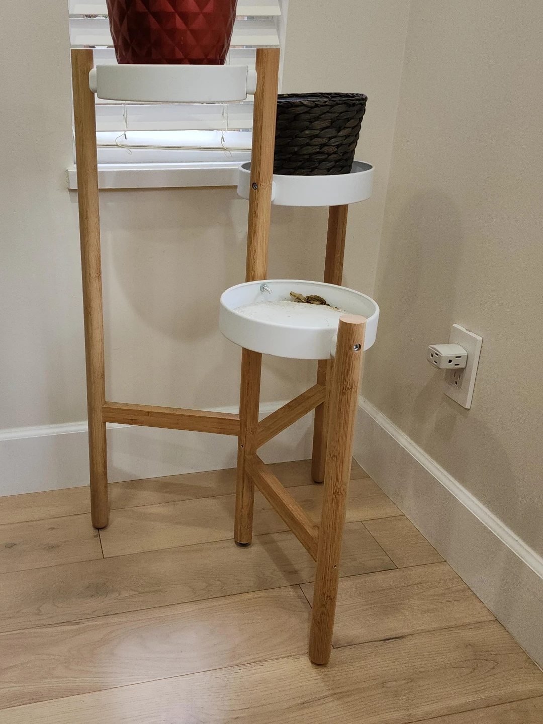 Tiered Plant Stand with Bamboo Frame